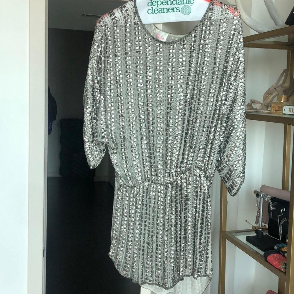 Parker silver studded blouse